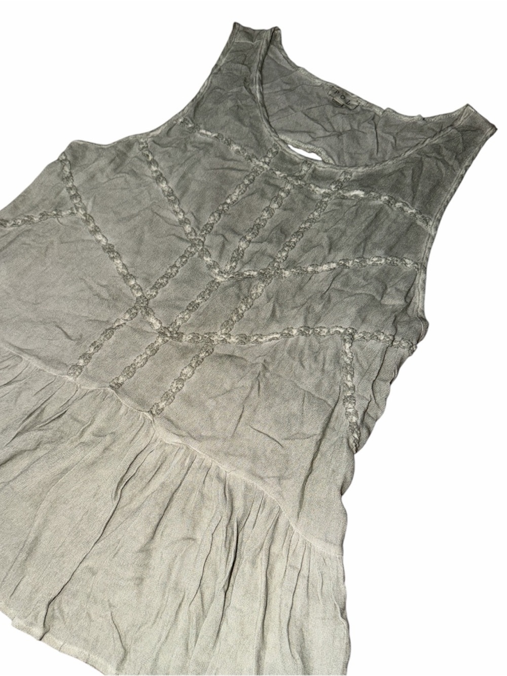 POL Detail Knit Sleeveless Knit Tunic in Light Sage Green Color